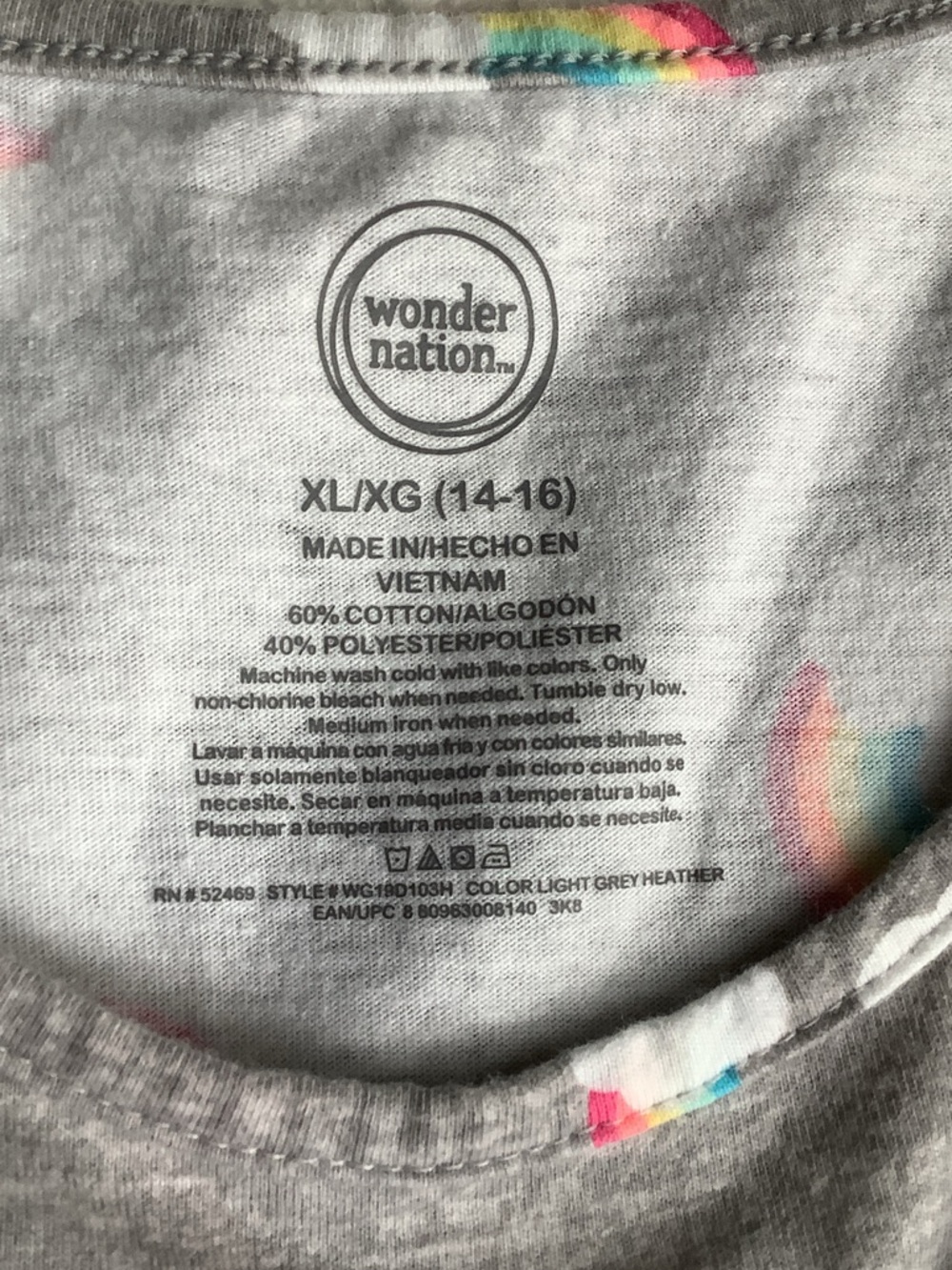wonder nation Gray Rainbow Print Tank Dress for Kids - Picture 3 of 4